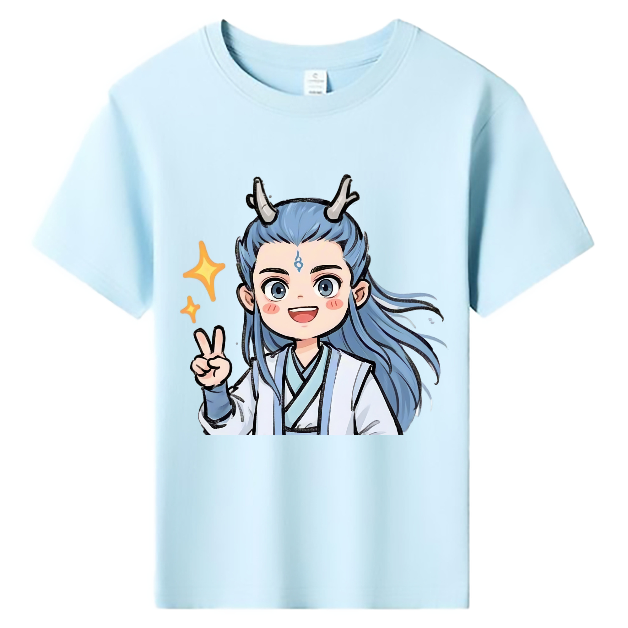 （画像用） Ne Zha 2 ナタ 魔童の大暴れ 綿100％キッズTシャツ（フロントプリント）